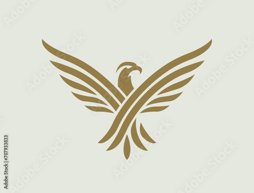 Flying eagle logo design. Vector illustration. Stylized bird logotype. photo