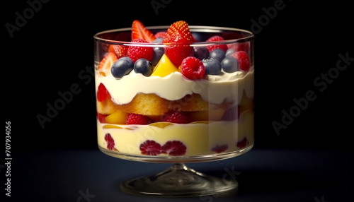 Wallpaper Mural Freshness and indulgence in a gourmet berry dessert with whipped cream generated by AI Torontodigital.ca