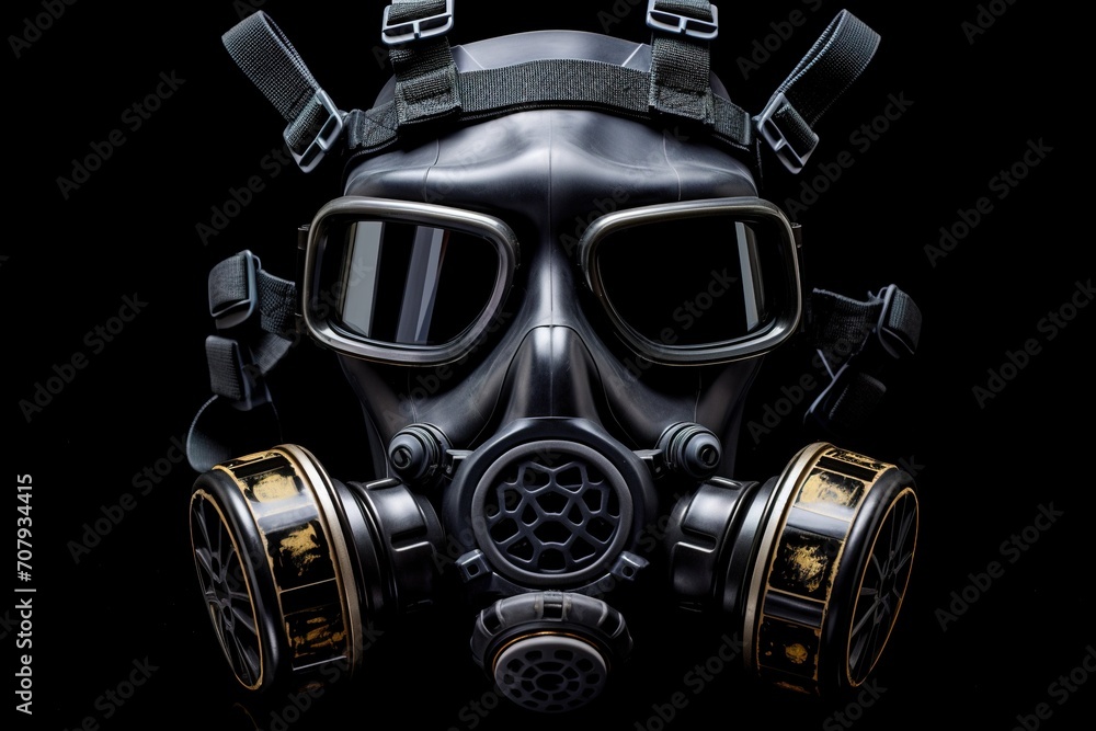 futuristic protective gas mask, radioactive face protection futuristic protective gas mask, radioactive face protection