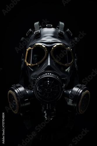 futuristic protective gas mask, radioactive face protection 
