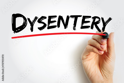 Dysentery - type of gastroenteritis that results in bloody diarrhea, text concept background photo