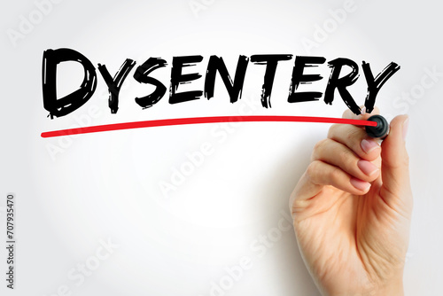 Canvastavla Dysentery - type of gastroenteritis that results in bloody diarrhea, text concep