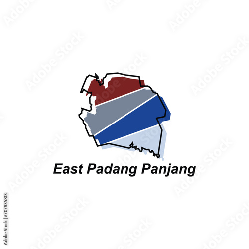 East Padang Panjang map. vector map of Indonesia Country colorful design, illustration design template on white background photo