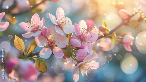 A close-up view of a bunch of flowers growing on a tree. This image can be used to add a touch of nature and beauty to any project