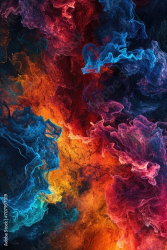 A vibrant cloud of smoke up close. Perfect for adding a pop of color and visual interest to any design