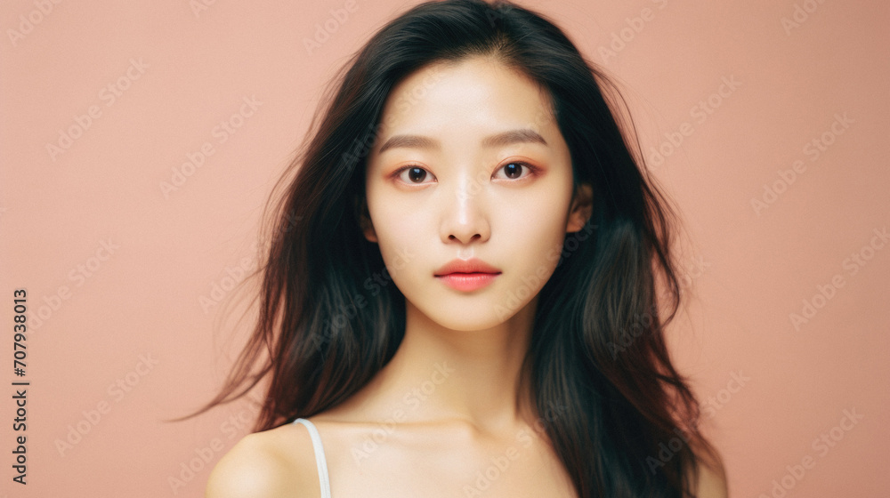 Beautiful asian woman with clean fresh skin. Face care, Facial treatment, Cosmetology, beauty and spa, Asian woman portrait . Beautiful asian woman with clean fresh skin. Face care, Facial treatment, Cosmetology, beauty and spa, Asian woman portrait .