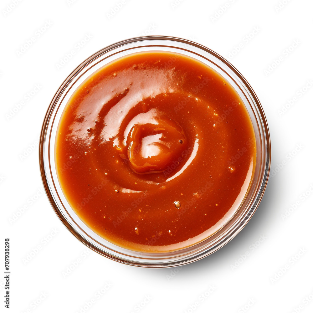 top view photography of a sauce isolated on a transparent background created with Generative Ai top view photography of a sauce isolated on a transparent background created with Generative Ai