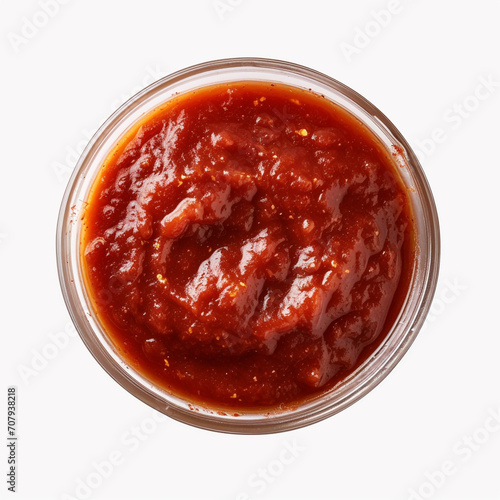 top view photography of a sauce isolated on a transparent background created with Generative Ai
