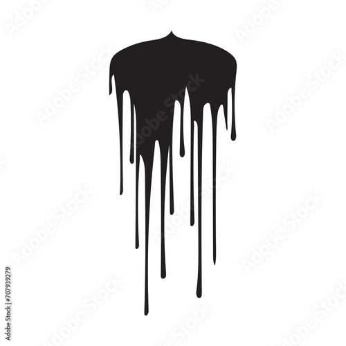 Paint drips black vector. Isolated on a white background design.