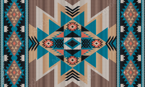 American tribal ethnic native pattern.Traditional Navajo,Aztec,Apache,Southwest and Mexican style fabric pattern.Abstract vector motifs pattern.For fabric,clothing,blanket,carpet,woven,wrap,decoration