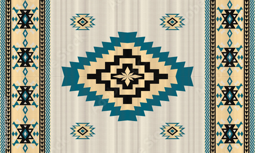 American tribal ethnic native pattern.Traditional Navajo,Aztec,Apache,Southwest and Mexican style fabric pattern.Abstract vector motifs pattern.For fabric,clothing,blanket,carpet,woven,wrap,decoration