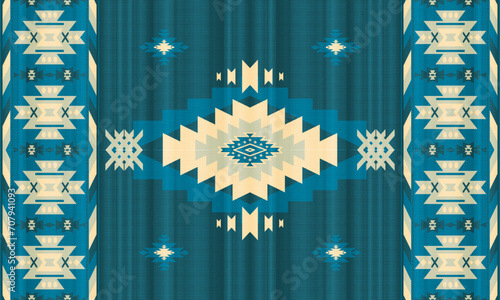 American tribal ethnic native pattern.Traditional Navajo,Aztec,Apache,Southwest and Mexican style fabric pattern.Abstract vector motifs pattern.For fabric,clothing,blanket,carpet,woven,wrap,decoration photo