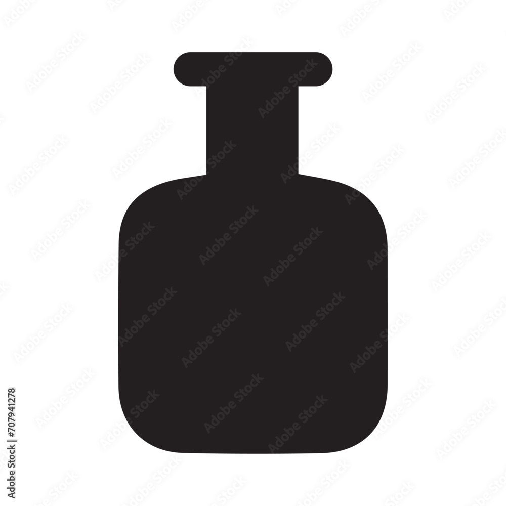 Laboratory Bottle Icon. Flat style black on white background. Laboratory Bottle Icon. Flat style black on white background.