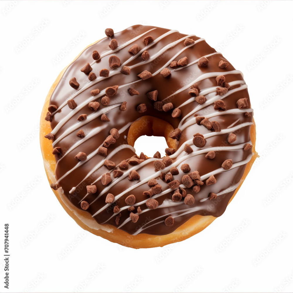 top view photography of a donut isolated on a transparent background created with Generative Ai top view photography of a donut isolated on a transparent background created with Generative Ai