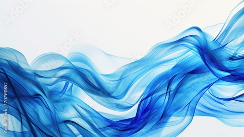Flowing Blue Waves: Abstract Motion Illustration for Artistic Background Decoration