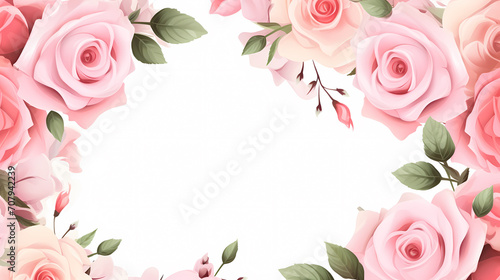 Pink rose composition background, decorative flower background pattern, floral border background