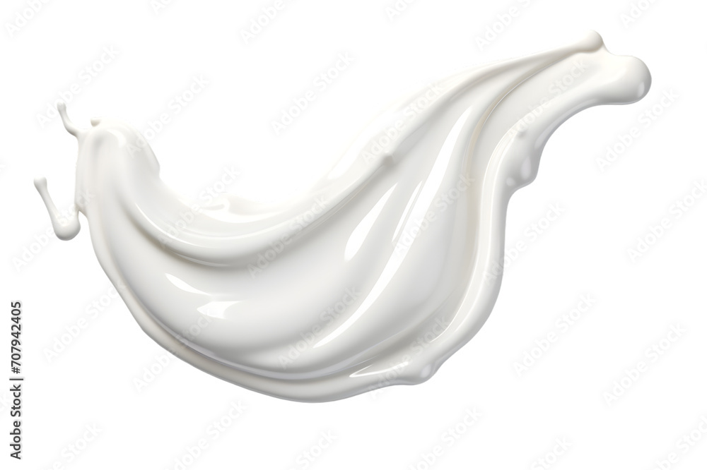 White milk or cream wave splash with splatters and drops isolated on transparent background White milk or cream wave splash with splatters and drops isolated on transparent background