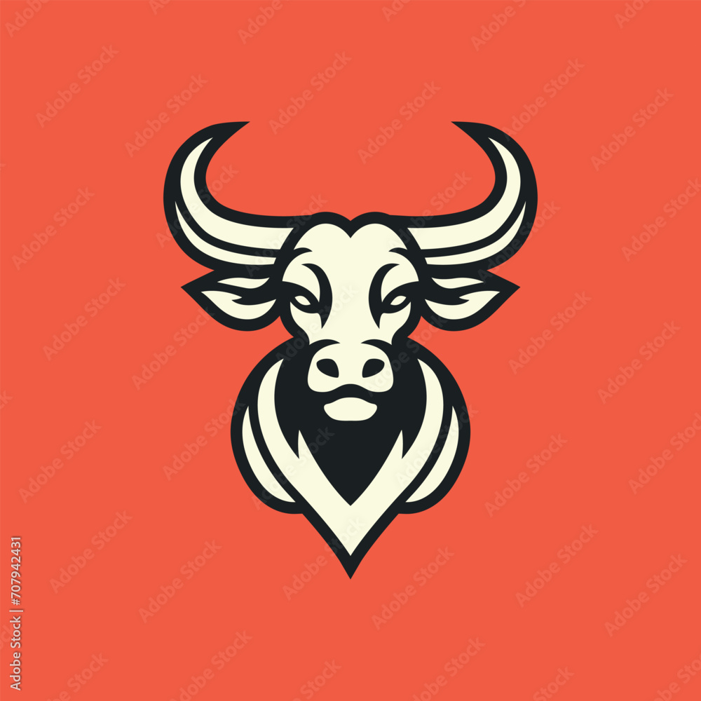 Bull head logo design. Creative bull horns symbol. Vector illustration. Bull head logo design. Creative bull horns symbol. Vector illustration.