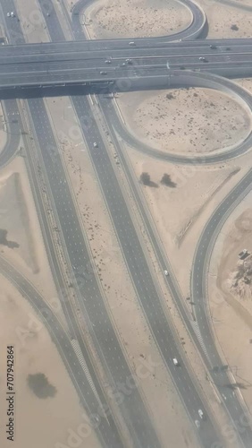 Wallpaper Mural view of Dubai city urban and Desert from above durin flight and approach to dubai international airport, United Arab Emirates Torontodigital.ca