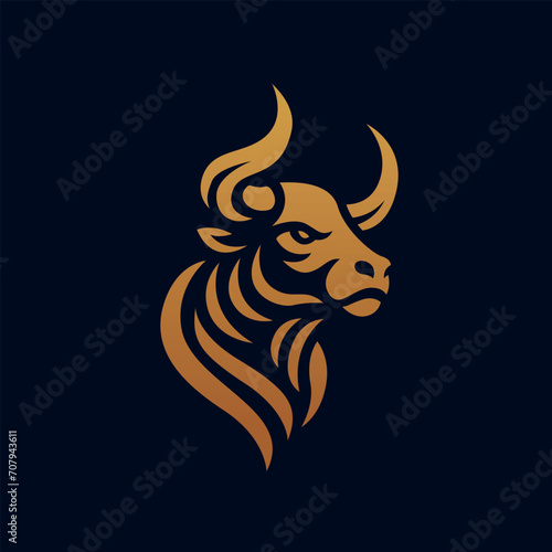 Bull head logo design. Creative bull horns symbol. Vector illustration.  © lettett