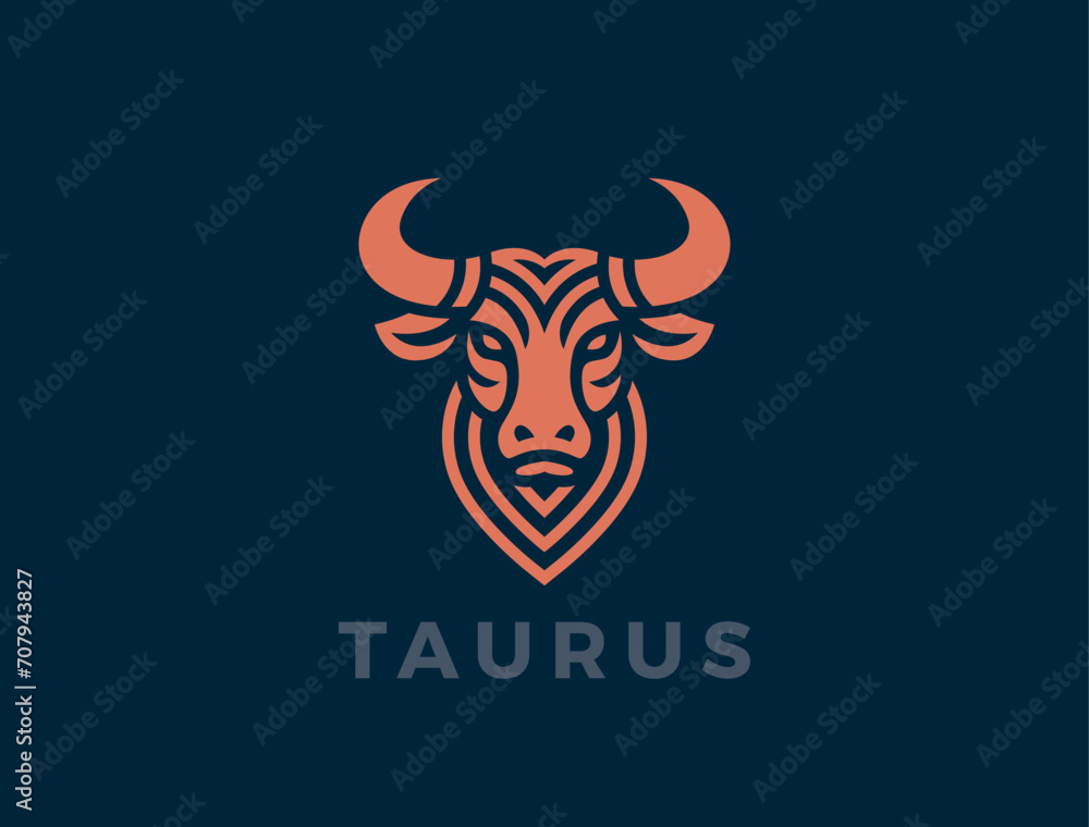 Bull head logo design. Creative bull horns symbol. Vector illustration. Bull head logo design. Creative bull horns symbol. Vector illustration.