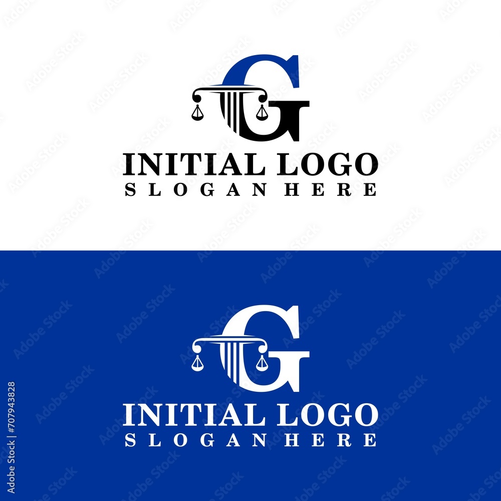 Obraz premium Elegant Initial G pillar, Law firm, attorney logo