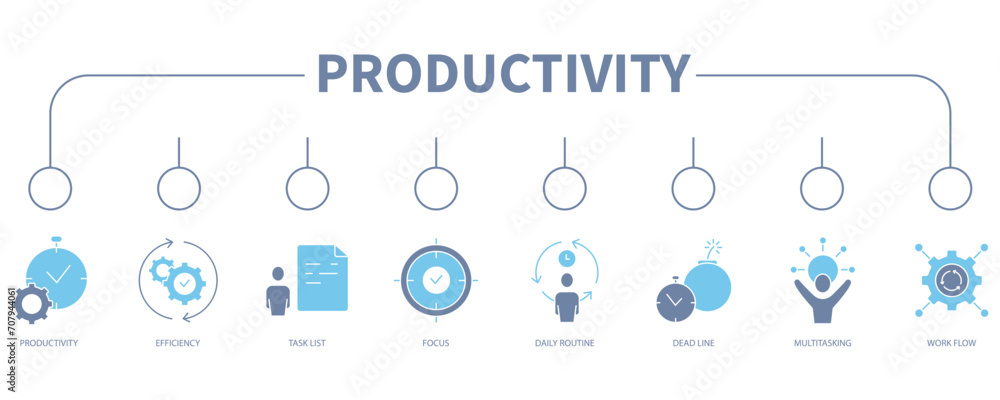Productivity banner web icon vector illustration concept Productivity banner web icon vector illustration concept