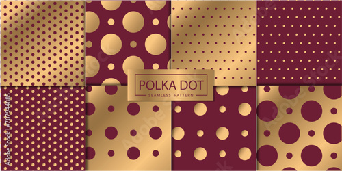 Dot Geometric seamless pattern set, Decorative wallpaper. © AbdullahAl
