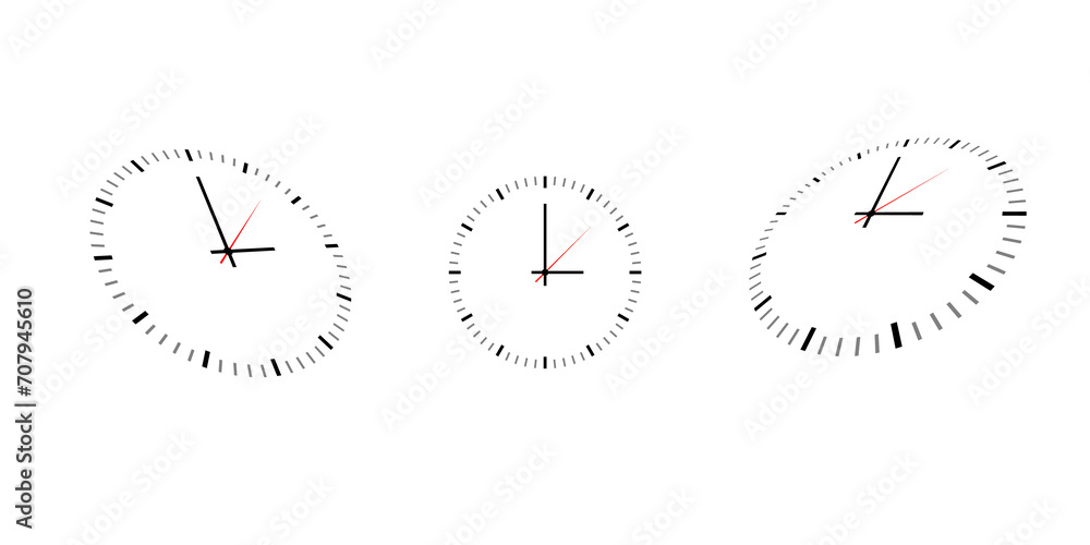 Perspective view of clock set, transparent background. Perspective view of clock set, transparent background.