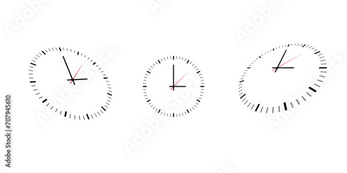 Perspective view of clock set, transparent background.	