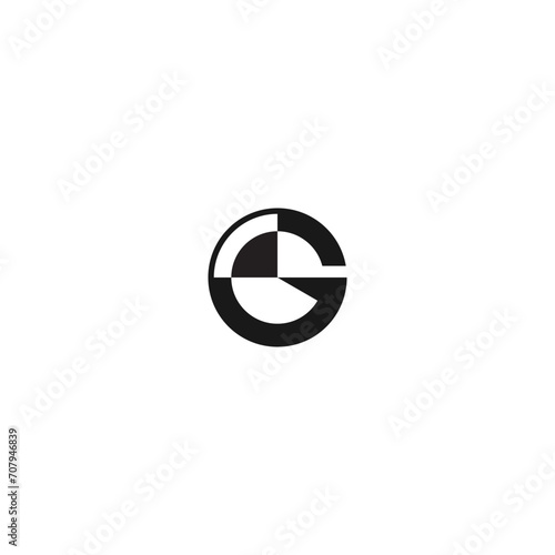 G letter initial logo in contemporary modern style - black and white