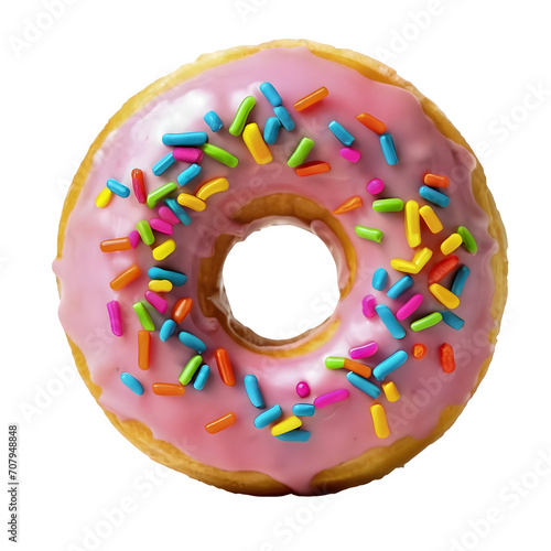 colorful doughnut, donut, isolated, white and transparent background © yisby