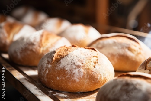 baked bread on wooden table