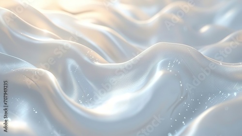 Minimal white graphic wallpaper with an abstract white wave background with sunlight, Generative AI.