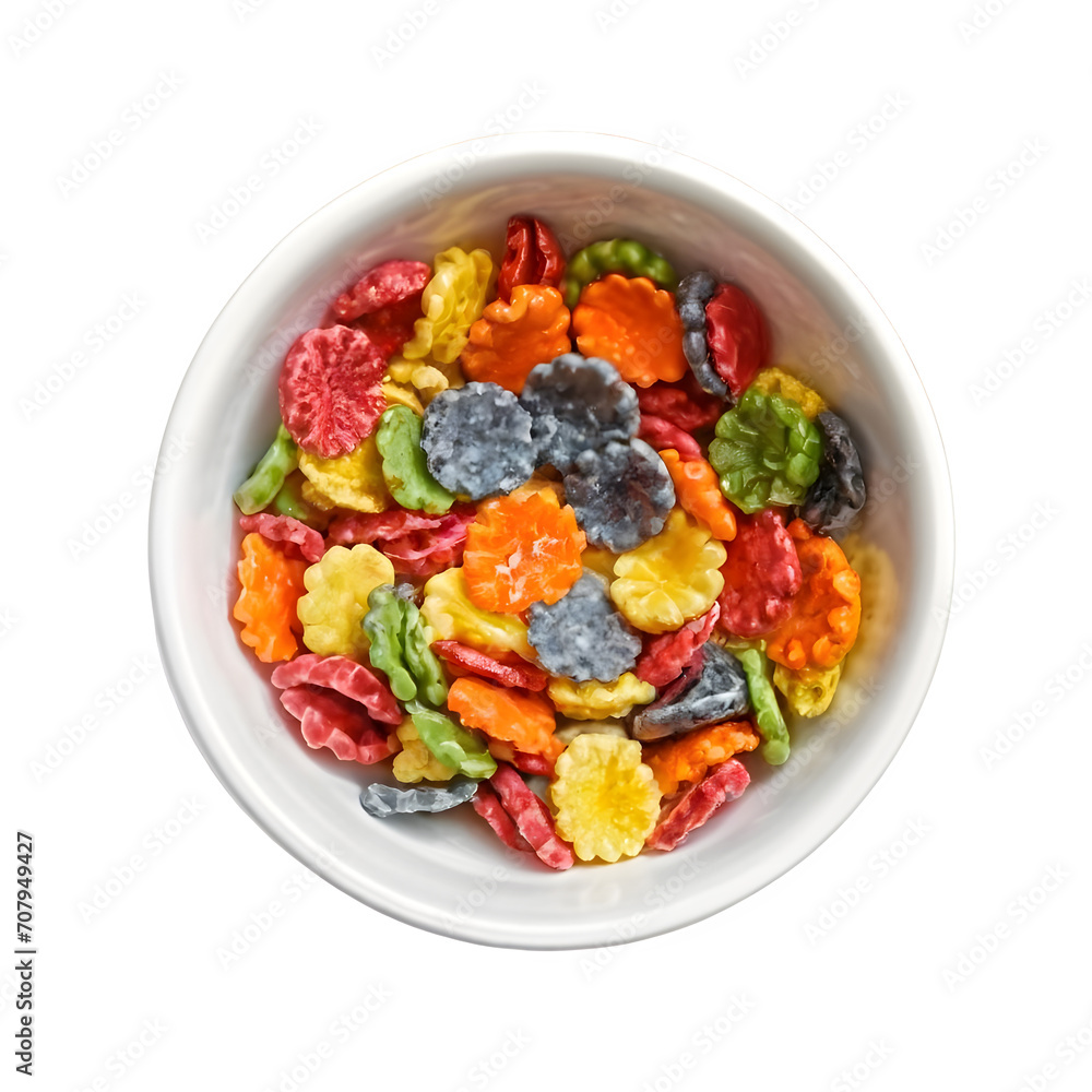 cereal bowl, isolated, white and transparent background, top view