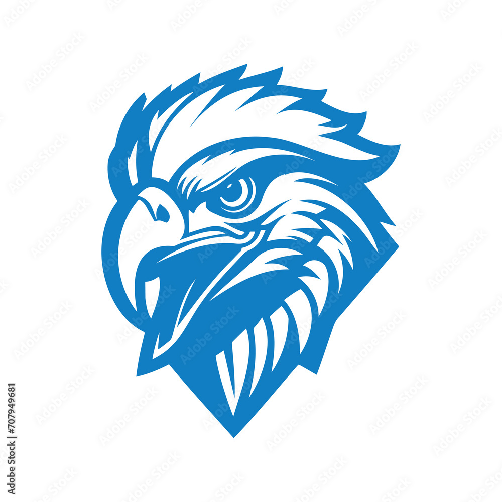 Naklejka premium Head of Blue Hawk Illustration