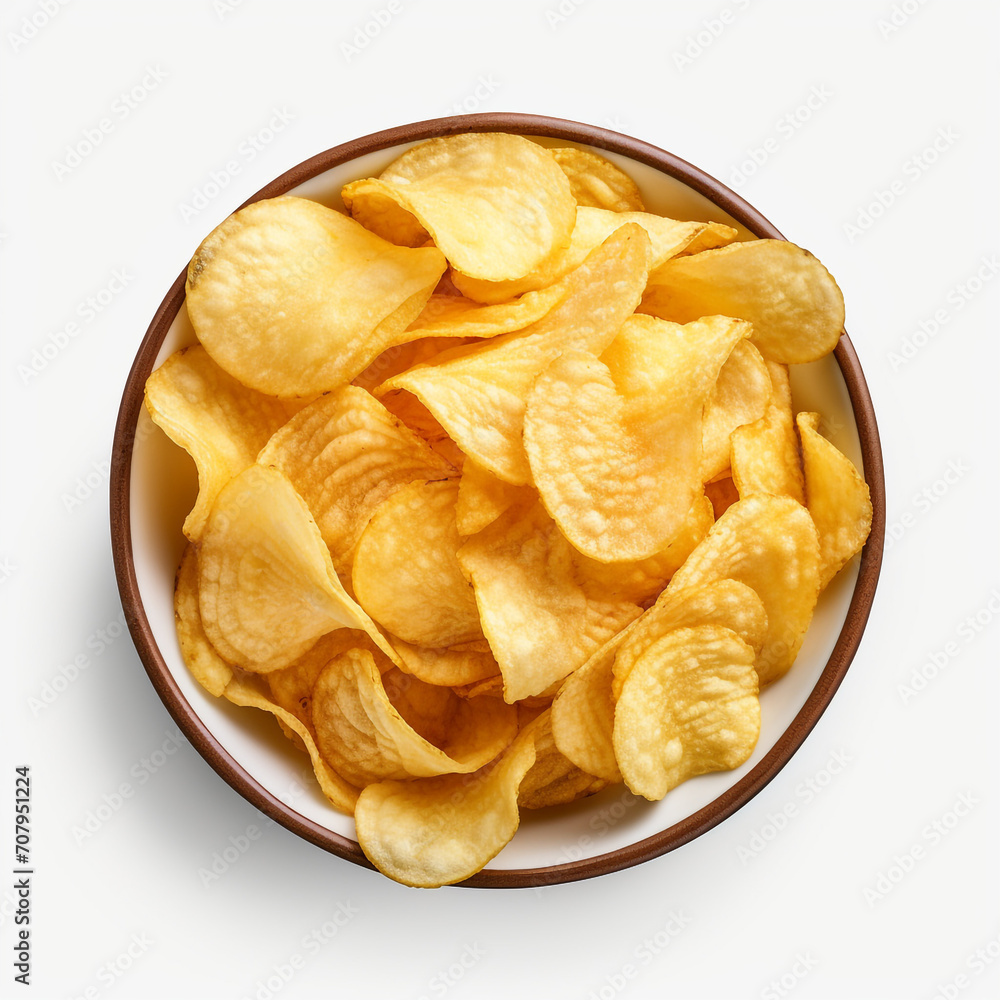 photography of potato chips isolated on a transparent background created with Generative Ai photography of potato chips isolated on a transparent background created with Generative Ai