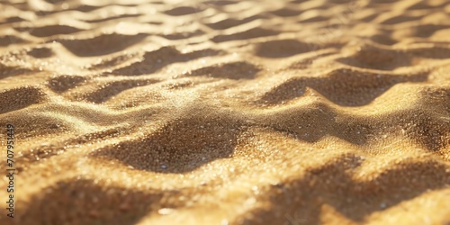 A detailed view of sand on a beach. This image can be used to depict the natural beauty of a beach or as a background for beach-themed designs