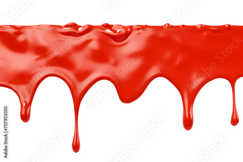 Red ketchup or red liquid sause splash isolated on transparent background