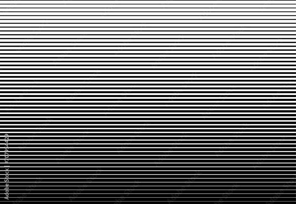 Monochrome manga stile horizontal line background. Pop art blend lines backdrop. Horizontal line pattern. Faded parallel stripes for comic book. - obrazy, fototapety, plakaty 