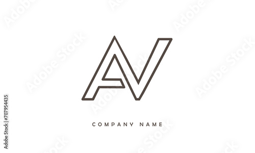 AV, VA, A, V Abstract Letters Logo Monogram