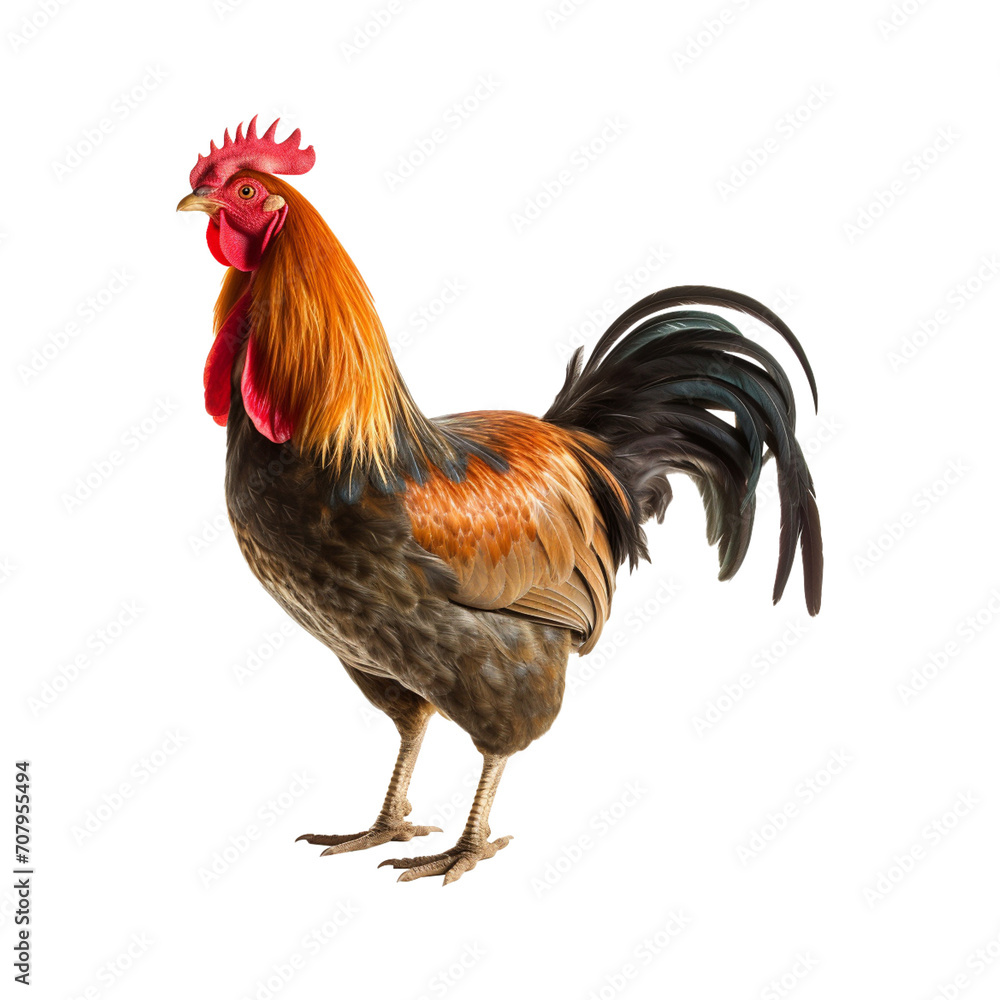 Fototapeta premium Rooster isolated on transparent background