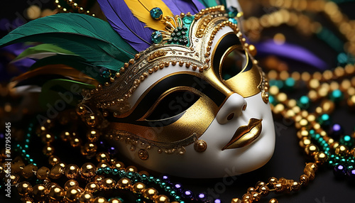 Colorful masks add elegance to Mardi Gras celebration generated by AI © Gstudio