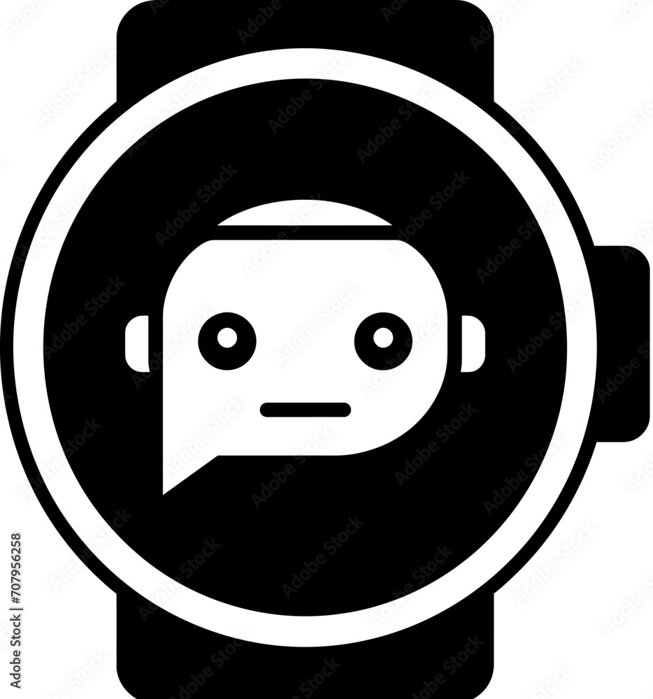 Naklejka premium Chatbot smart watch icon