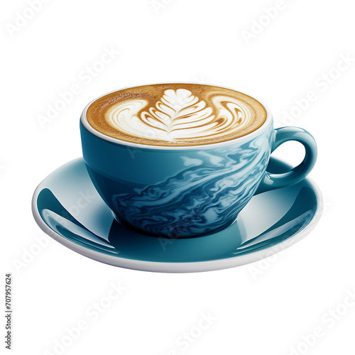 Cup of cappuccino on transparent background photo