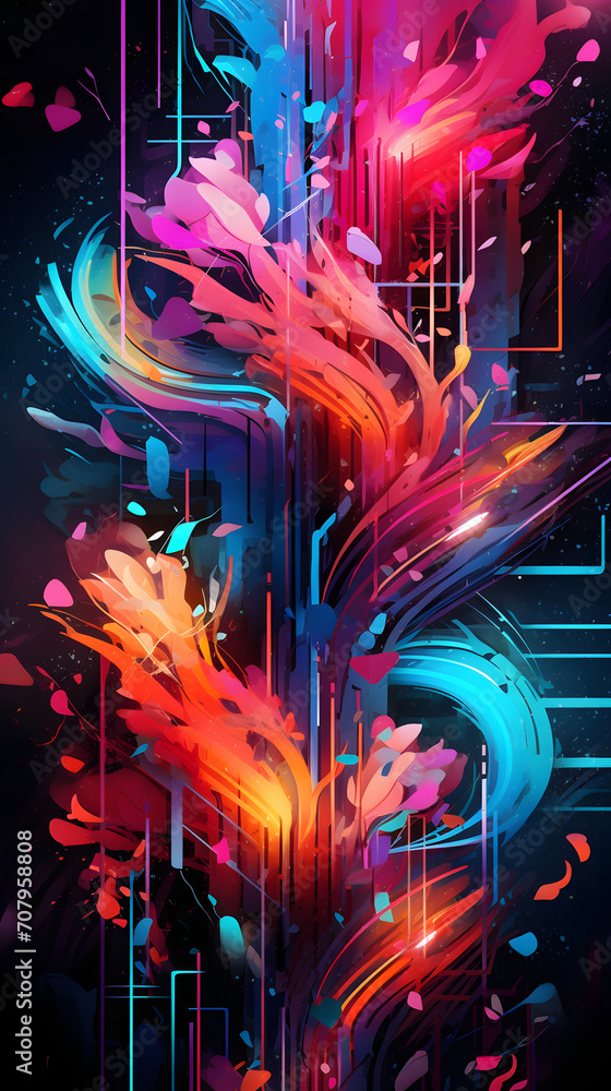 Abstract neon motion