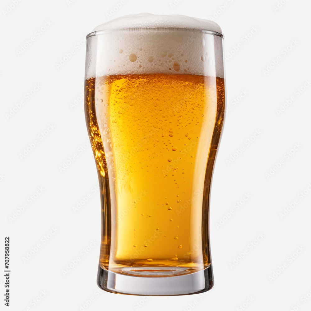 photography of a glass of beer isolated on a transparent background created with Generative Ai photography of a glass of beer isolated on a transparent background created with Generative Ai