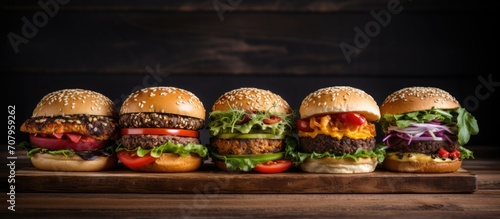 Vegan burgers by NotCo photographed on wooden table.