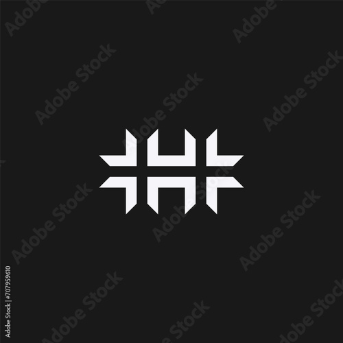 H letter initial logo with inline style and black white color.