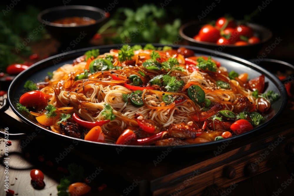 Lagman. Photo for a culinary blog or recipe book. Restaurant menu Lagman. Photo for a culinary blog or recipe book. Restaurant menu